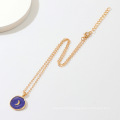 Shangjie OEM Kalung Fashion Huile Drop Collier Collier Double couche Collier de lune pour fille en gros